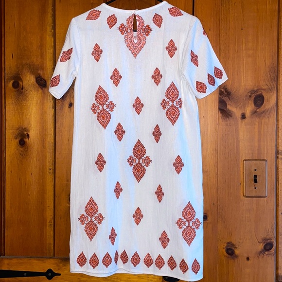 MICHAEL by Michael Kors: white/red bohemian dress: size 6 - Picture 4 of 7